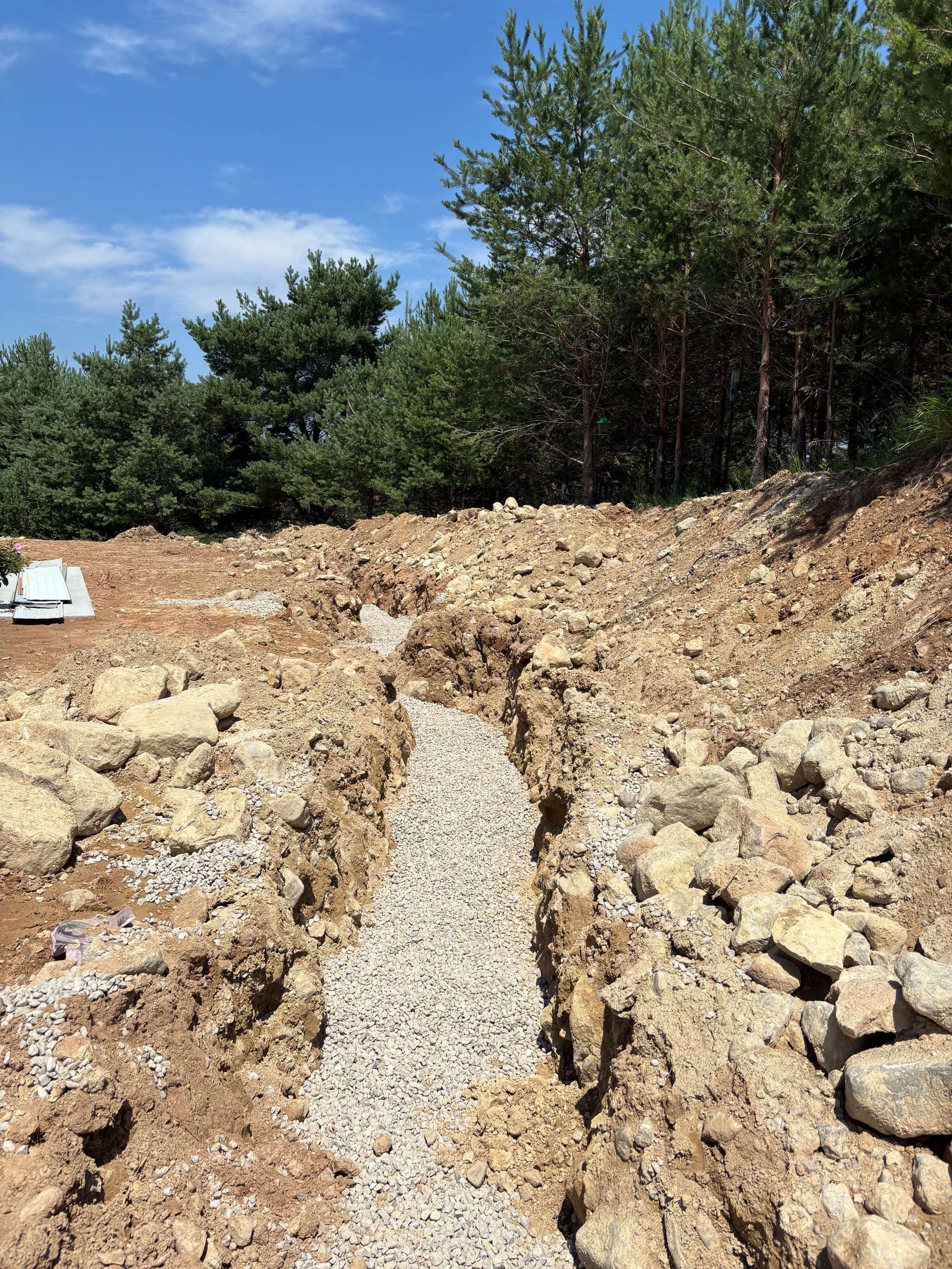 Gallery photos for Slope Washout Fixed With Stone, Drainage, and Fresh Sod: Image #3